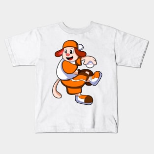 Dog at Baseball Sports & Cap Kids T-Shirt